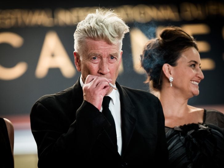 Director David Lynch smokes a cigarette as he attends the "Twin Peaks" screening during the 70th annual Cannes Film Festival at Palais des Festivals on May 25, 2017 in Cannes, France.